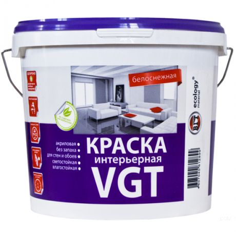 Краска интерьерная VGT ВД-АК-2180 белоснежная 25 кг