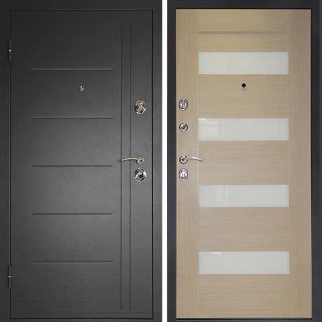 Дверь входная металлическая Дверной Континент Сити-С левая 860x2050 мм Беленый дуб