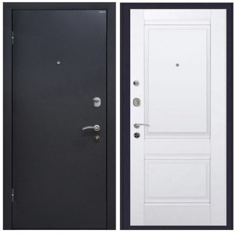 Дверь входная металлическая МеталЮр М41 левая 2050х960 мм снаружи металл Черный шелк внутри МДФ Аляска Unilack