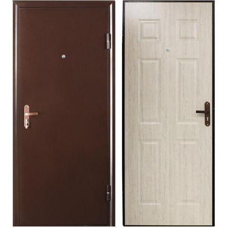 Дверь входная металлическая Промет Б3 Мастер правая 2050х950 мм снаружи металл Антик медный внутри МДФ Дуб Пикар