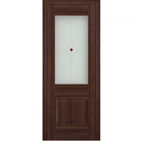 Дверное полотно Profil Doors 2Х экошпон Орех Сиена со стеклом Узор 2 матовое 2000х800 мм