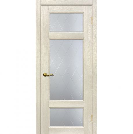 Дверное полотно Мариам Тоскана-3 ПВХ Бьянко стекло белый сатинат 2000х900 мм