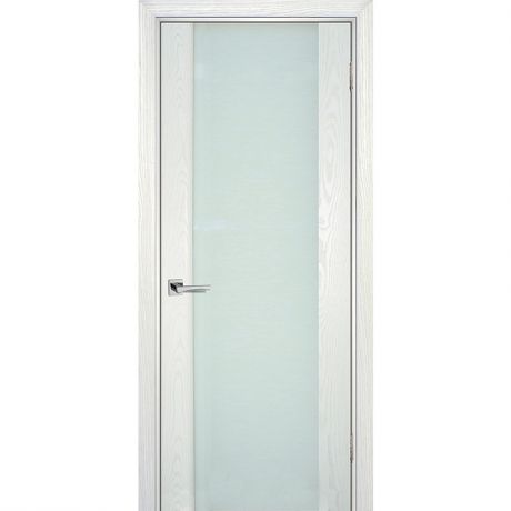 Дверное полотно Текона Страто 02 шпон Ясень айсберг стекло молочный триплекс 2000х800 мм