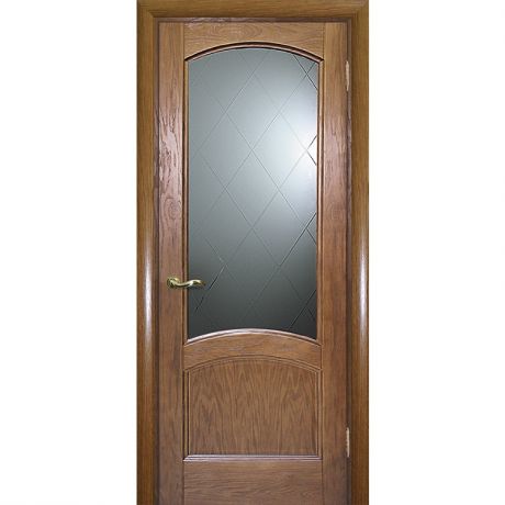 Дверное полотно Текона Вайт 01 шпон Дуб натуральный стекло Готика белое 2000х700 мм