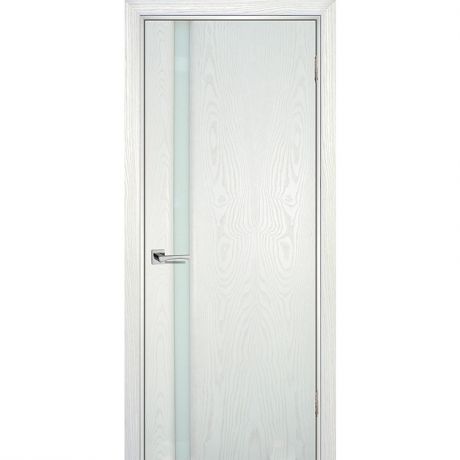 Дверное полотно Текона Страто 01 шпон Ясень айсберг стекло молочный триплекс 2000х900 мм