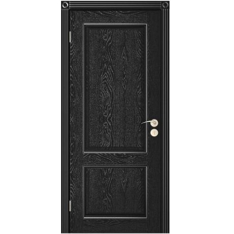 Дверное полотно Юркас Шервуд-3 шпон Эмаль черная глухое 2000х600 мм