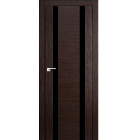 Дверное полотно Profil Doors 63х экошпон Венге мелинга стекло черный лак 2000х800 мм