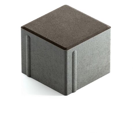 Тротуарная плитка Steingot Сити 80 из серого цемента с полным прокрасом квадрат темно-серая 100х100х80 мм