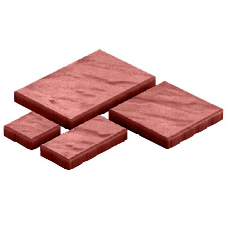 Тротуарная плитка Steingot Грандо из серого цемента с полным прокрасом красная мультиформат