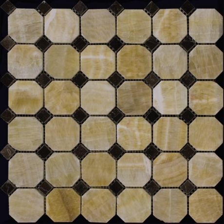 Мозаика из оникса и мрамора Natural Octagon M073+M076-BP