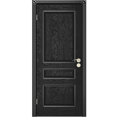 Дверное полотно Юркас Вена шпон Эмаль черная глухое 2000х800 мм