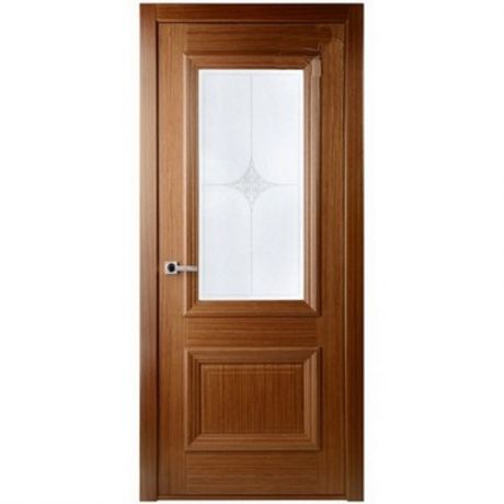 Дверное полотно Belwooddoors Франческо шпон Орех со стеклом мателюкс 900х2000 мм