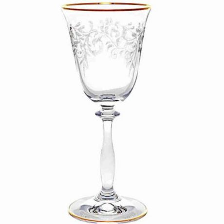 Набор бокалов для вина CRYSTALEX Ангела 6шт 185млотводка золото, деколь кружева стекло, 40600/436091/185