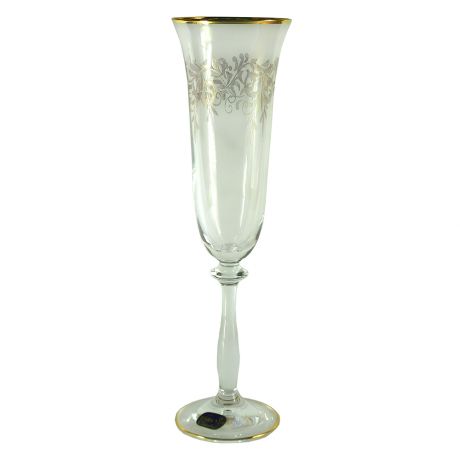 Набор бокалов для шампанского CRYSTALEX Ангела 6шт 190мл отводка золото, деколь кружева стекло, 40600/436091/190