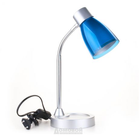 Лампа настольная DEL1023, 1*E14*25Вт, 220В, 50Гц, металл/пластик, голубой