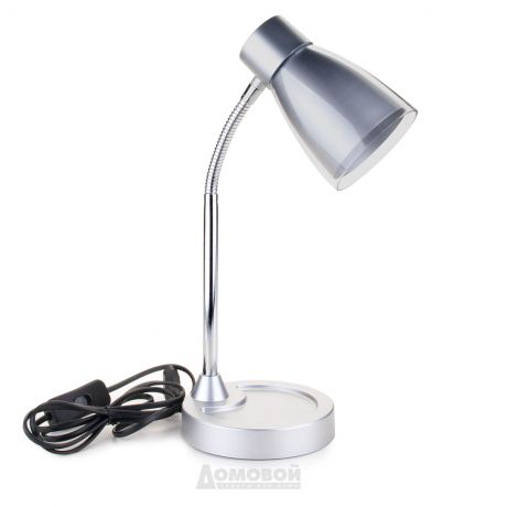 Лампа настольная DEL1023, 1*E14*25Вт, 220В, 50Гц, металл/пластик, серебряный