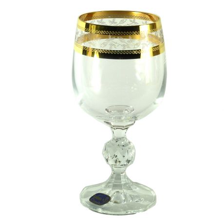 Набор бокалов для вина CRYSTALEX Клаудия, 6шт, 230мл, панто золото, стекло, 40149/43081/230