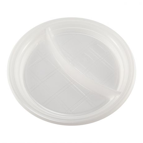 Набор тарелок одноразовых пластиковый RESTA LINE,2-х секционная, 10шт, белые, 127201