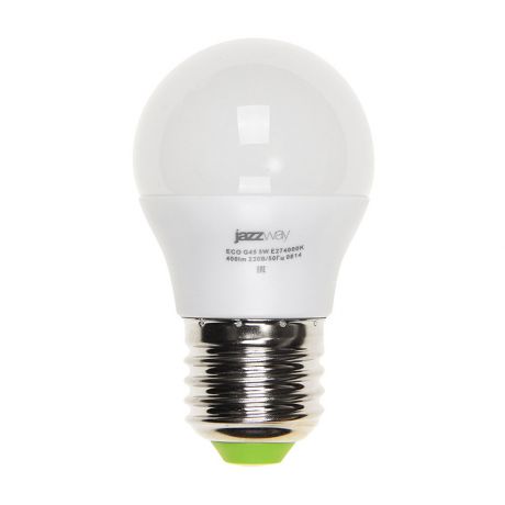 Лампа светодиодная PLED- ECO-G45 5w E27 3000K 400Lm Jazzway