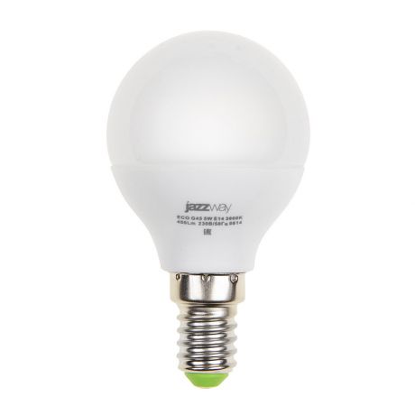 Лампа светодиодная PLED- ECO-G45 5w E14 3000K 400Lm Jazzway