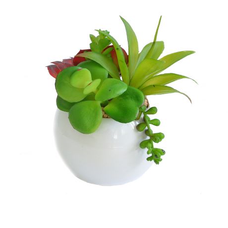 Растение искусственное GREEN BELT Суккуленты mini, h13см, зеленый, керамическое кашпо
