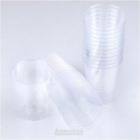 Набор стаканов одноразовых пластиковый DUNI, 50мл, 25 шт, безцветные, 101491