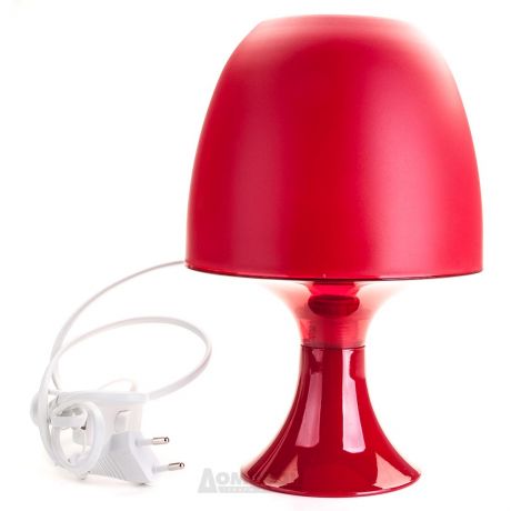 Лампа настольная 1*Е14*25Вт D. h 25 см DE1201-R 220В, пластик, красная