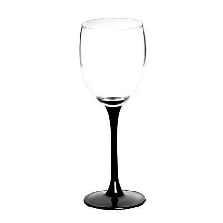 Набор бокалов для вина LUMINARC Домино 6шт, 250мл черная ножка стекло, H8169