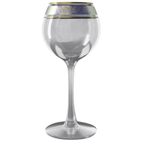 Набор бокалов для вина, ГУСЬ ХРУСТАЛЬНЫЙ Флорис, 6шт,210 мл, с декором, стекло, TL31-1689