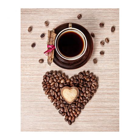 Картина канвас IDEA Кофе с сердцем, 40х50см