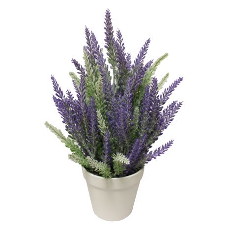 Растение искусственное Лаванда, h23см, фиолетовый, керамическое кашпо