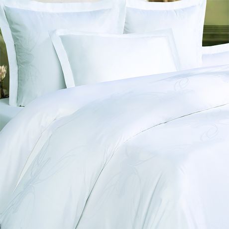 Комплект постельного белья Royal белый 2-спальный, наволочка 4шт, сатин-жаккард