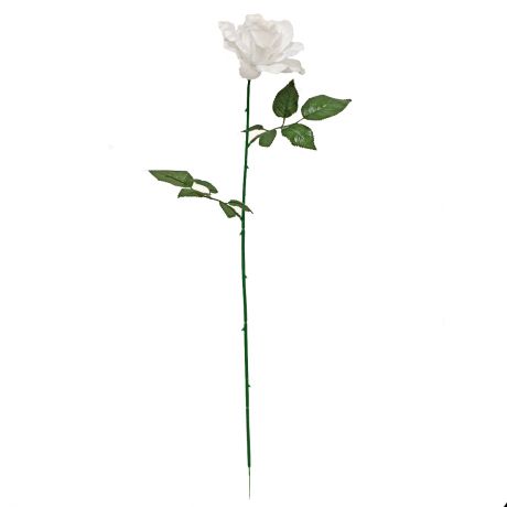 Растение искусственное Роза, h60см, белый, полиэстер