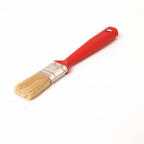 Кисть флейцевая (КФ) 25х12мм., Н1, натуральная щетина, пластиковая ручка для водоэмульсионных красок Mollen