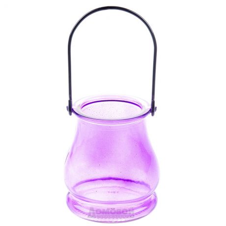 Подсвечник Фиолетовое стекло, 9,5х8см