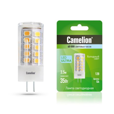 Лампа светодиодная Camelion LED3.5-JC/845/G4 3.5Вт 12В AC/DC