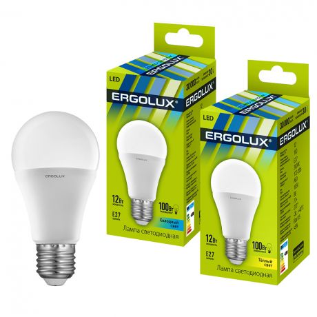 Лампа светодиодная Ergolux LED-A60-12W-E27-4K ЛОН 12Вт E27 4500K 172-265В