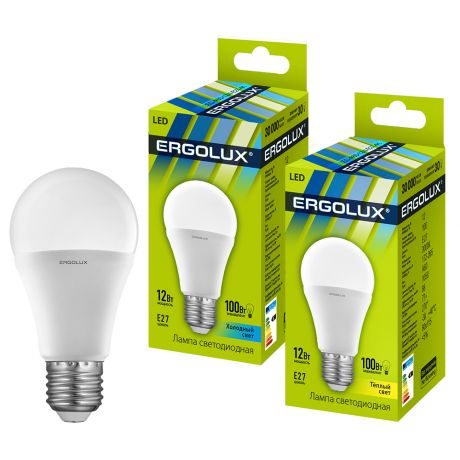 Лампа светодиодная Ergolux LED-A60-12W-E27-3K ЛОН 12Вт E27 3000K 172-265В