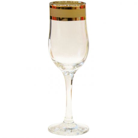 Набор бокалов для шампанского ГУСЬ ХРУСТАЛЬНЫЙ Ампир, 6шт, 200мл, с декором, стекло, EAV79-160
