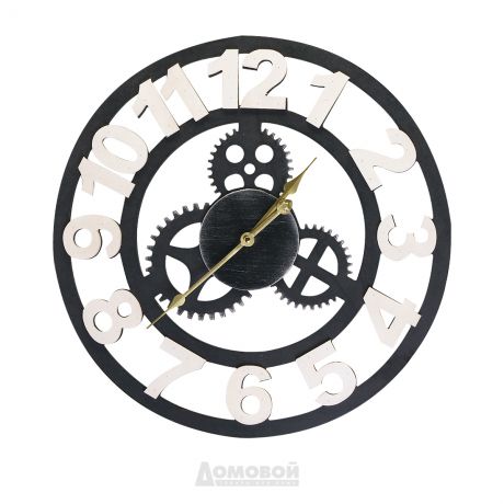 Часы металлические HOME DECOR, черные с часовым механизмом