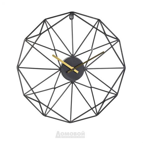 Часы металлические HOME DECOR, черные, геометрия