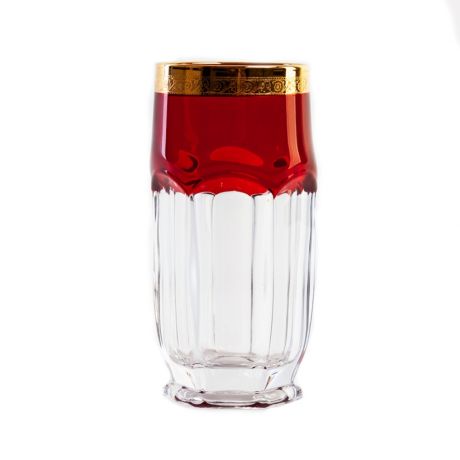 Набор стаканов для воды MORAVSKE SKLARNY KVE Сафари 300мл, 6шт, рубин золото, хрустальное стекло, 2KD67K/0/432267/300