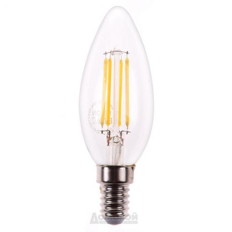Лампа светодиодная, (7W) 230V E14 4000K, LB-66, свеча