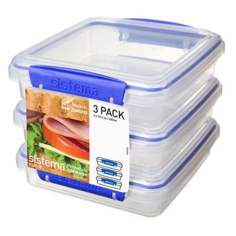 Набор контейнеров для сэндвичей Sistema 450мл 3шт пластик 1643