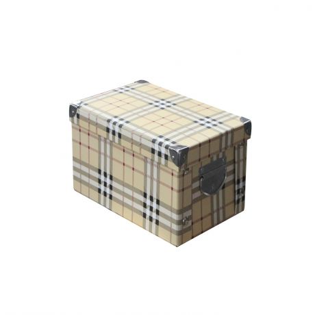 Коробка для хранения картонная HAUSMANN cкладная, клетка, с уголками, 45х35х22, 5см