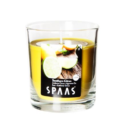 Свеча интерьерная Spaas в стакане, 8х7см,аромат Южный цитрус, 0500220401