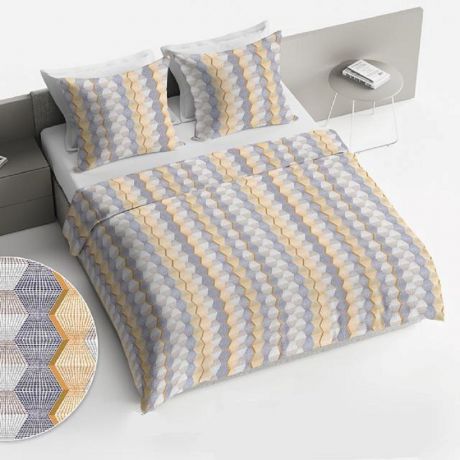 Комплект постельного белья Bravo Иллюзия 2-спальный, наволочка 70х70см 2шт, поплин