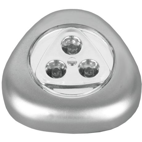 Ночник-фонарь push light Ultraflash LED6244 3LED, пластик, 3*R03, серебро