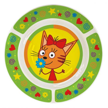 Набор посуды детский PRIORITY Три кота Зеленый, фарфор, КРС - 823