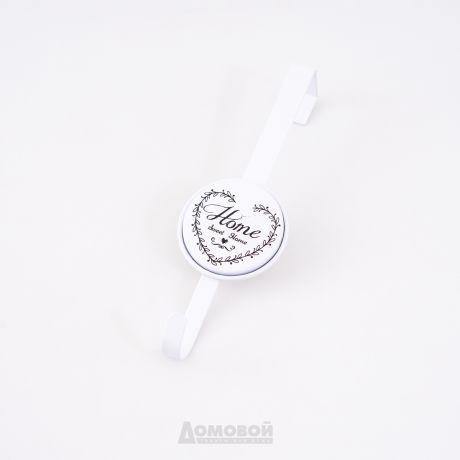 Крючок декоративный сердечко, 9х4,5x27 см, белый, металл